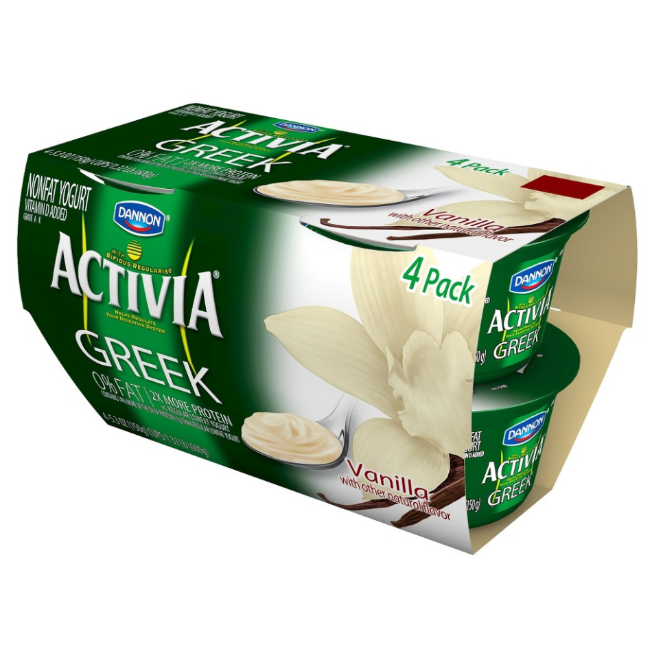Dannon Activia Greek Vanilla Yogurt, 5.3 oz 4 ct La Comprita